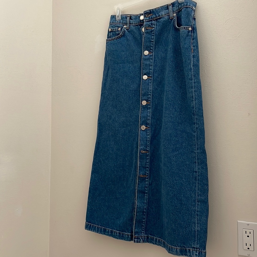 NWOT zara denim midi skirt